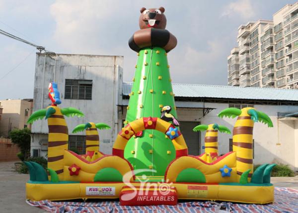 Quality 7m High Jungle Bear Kids Inflatable Rock Climbing Wall For Outdoor Games for sale