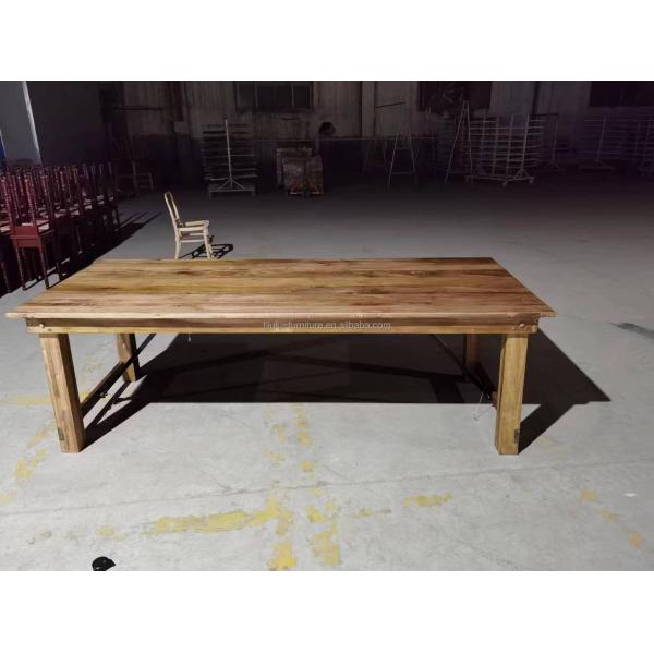 Wholesales Banquet Hotel Home Foldable Solid Pine Wood Farm Table and Bench in Luxury Classic Style with Mail Packing Y
