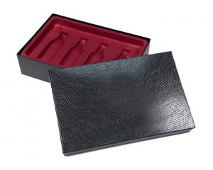 China Embossing Cosmetic Gift Boxes With Blister Flocking Top And Base Box on sale