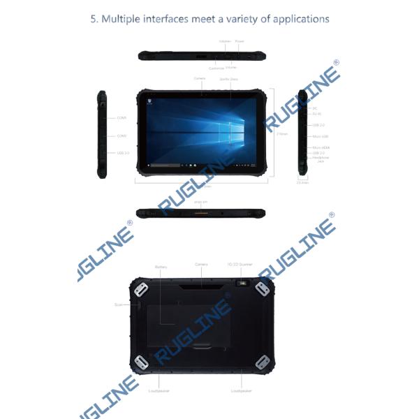 16:10 Windows Rugged Tablet CPU Z8350 With NFC Support ISO/IEC