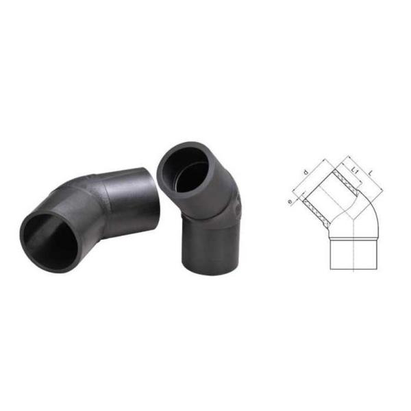DN63-DN450 SDR11 SDR17 SDR17.6 MDPE Butt Fusion 45 Degree Elbow