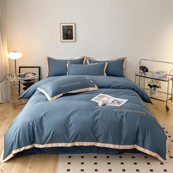 Modern Solid Color Lace Bed Cover Fitted Skirt Sheets Wedding Bedding Set for Hotels