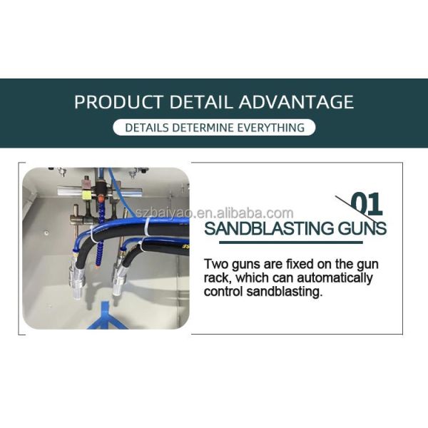 Double Gun Dustless Sand Blasting Machine For Cleaning Metal