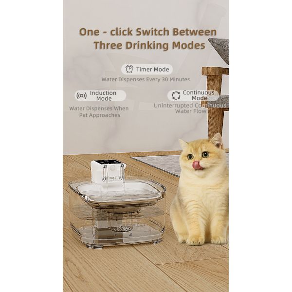 4.5L Large Automatic Pet Water Feeder Eco-Friendly Plastic Stainless Steel Waterproof Automatic Cat Dog Drinking Bowl Unplugged