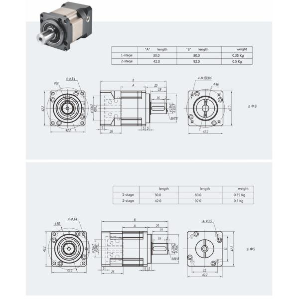 Chuanhe High Precision Spur Gear Planetary Gearbox Reducer 5Mm Nema 17 5:1 Ratio