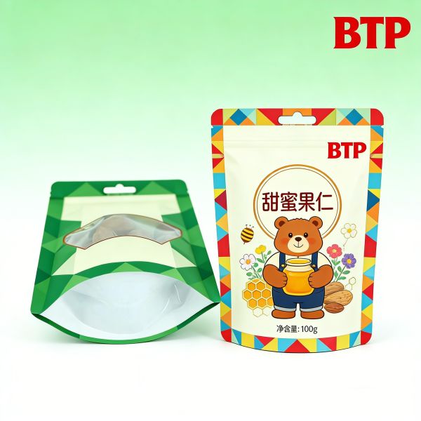 Custom Logo Printed PE Stand up Pouches with Ziplock Resealable for Potato Chips and Nuts Packaging (Food Grade Disposable)