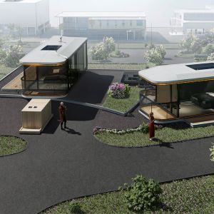 Modular Space Capsule House with Aluminum Frame and LED Lighting