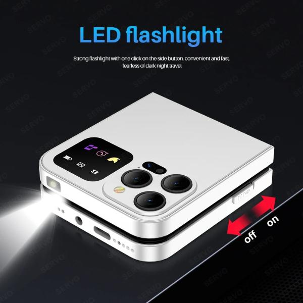 A50 Pro Flip Mobile Phone Dual SIM Call Recording Speed Dial Torch Magic Voice 2.4" 2G GSM FM Radio