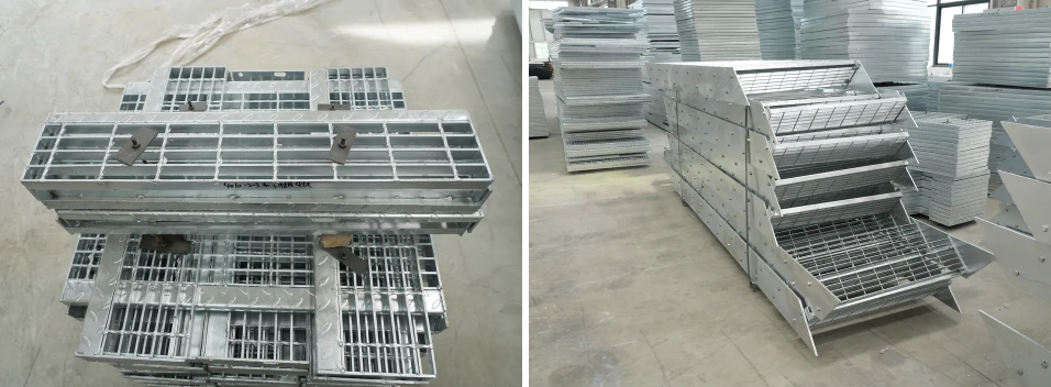 Hot-Dip Galvanized Steel Grating Stair Tread with Serrated Bar Grating for High Strength and Safety