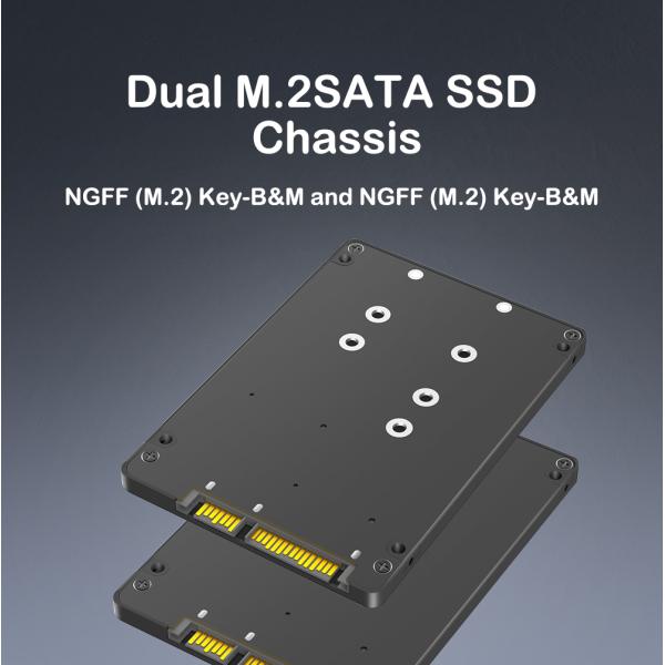 Dual M.2 NGFF Key B to SATA III Adapter for SSD Expansion