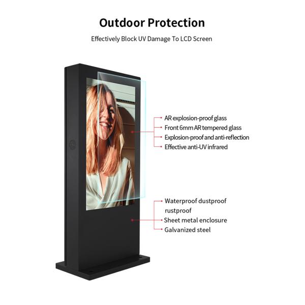 65 Inch 2000nits Outdoor LCD Digital Signage Waterproof Lcd Display