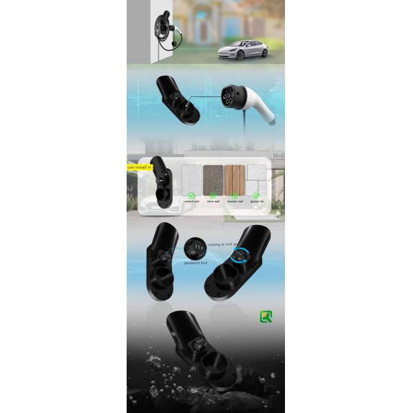Type 2 EV Charger Gun Holder With Lock And Cable Hook Dummy Socket Wall Mount BYD MG Parts