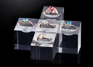 Buy cheap Transparent Acrylic Display Stands Simple Design For Diamond Rings Displaying product
