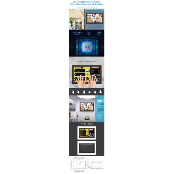Poe Powered Android Tablet , Touchscreen Digital Signage
