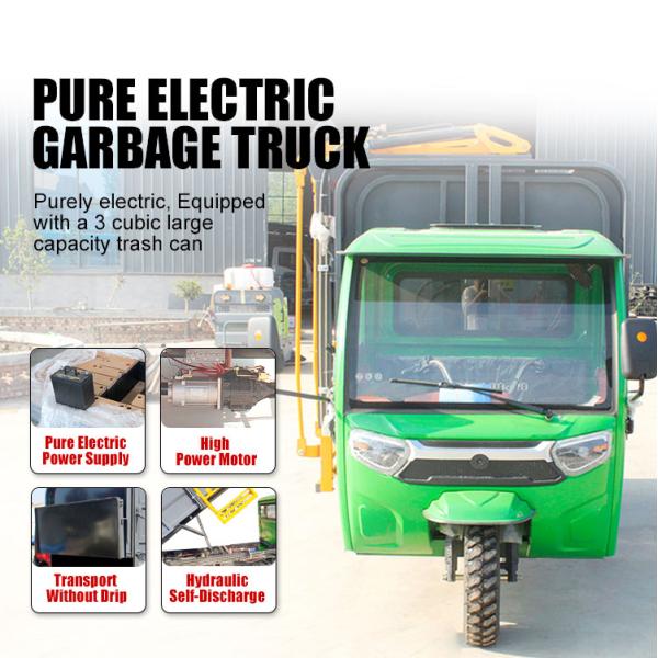 Special Vehicle Small Three-Wheeled Trash Truck Electric Compressed Garbage Trucks for Sale
