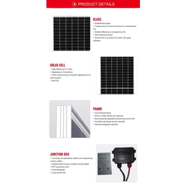Class C Solar Photovoltaic Panel For Home / Industry All Fields