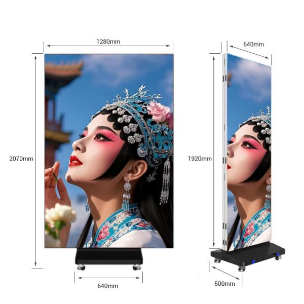 Double Side Led dispaly 3 Foldable Poster LED Display Standing Advertising Screen