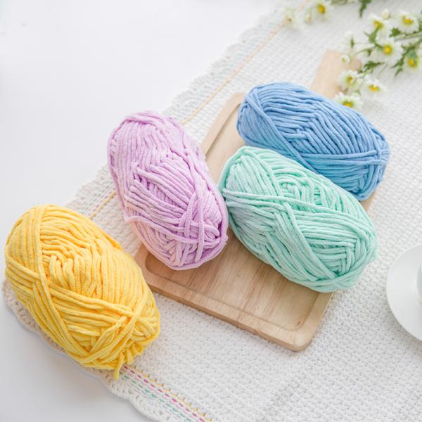 Baby Blanket 100% Polyester Chunky Chenille Yarn For Hand Knitting