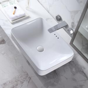 Buy cheap Table Top Basin Bathroom Sink Ceramic Color White Counter Top Hand Rectangular Art Wash Basin product