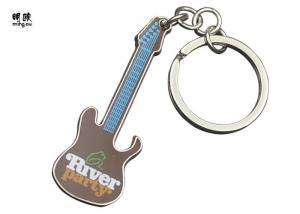 China Travel Items Guitar Shape PVC Key Ring Attachment Decoration Usage on sale