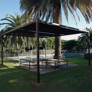 Buy cheap Garden Roof Design Art Outdoor Steel Frame Pergola Metal Pavilion Gazebo product