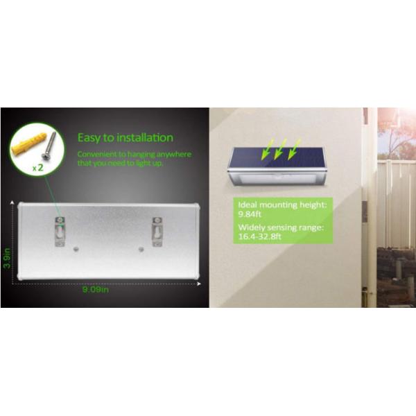Aluminum Alloy Outdoor Solar Power Wall Lamp With Sensor Garden Use