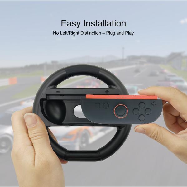 2 in 1 Durable ABS Steering Wheels for Nintendo Switch 2 Joy-Con Racing Game Controller