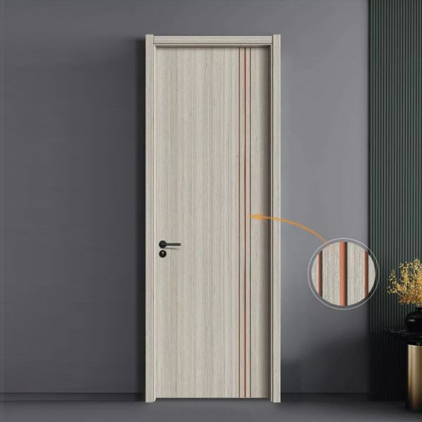 Modern Matching Wood Home Interior Door Set Paint Surface Technology