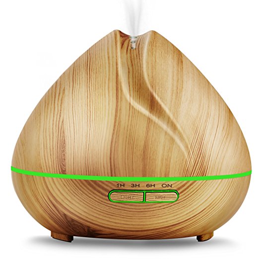 China Factory 400ml Essential Oil Diffuser Aromatherapy Humidifier Wood Grain Aroma Diffuser for Home, Bedroom,Yoga