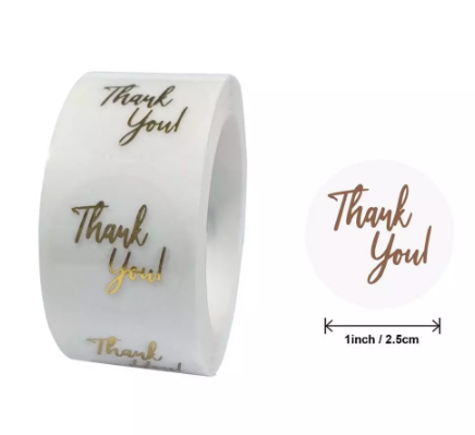 2 Inch Round Stickers Custom Design Transparent Thank You Stickers