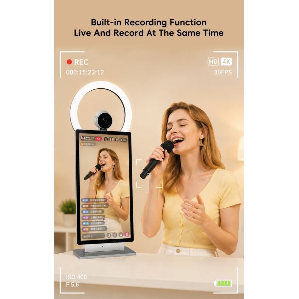 MJK 15.6 Inch LCD DDR4 USB 2.0 Live Broadcast Machine Camera SSD HD Multi-Platform Metal White Keying All-in-One Android 11