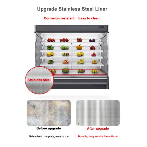 Supermarket Drinks Cooler Commercial Display Freezer Fruit Vegetable Multideck Open Chiller CE
