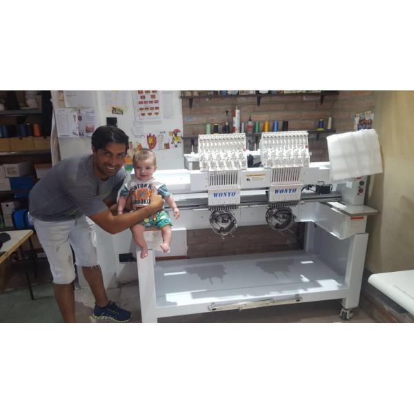 WONYO 2 Head Computerized Apparel Textile Cap Flat Embroidery Machine