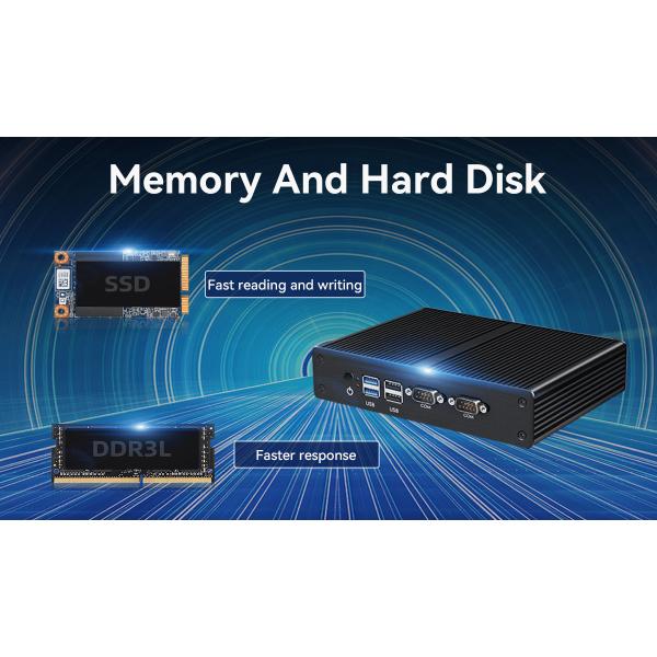 Intel Pentium Fanless Industrial PC With Black Chassis mSATA SSD Storage And HDMI