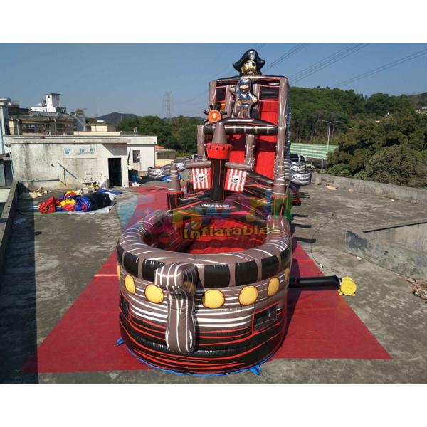 18m Inflatable Commercial Pirate Ship Slide / Blow Up Water Slide