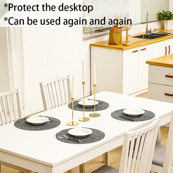 Round Washable PVC Dining Table Place Mats Diameter 38cm or Customized Size Chocolate