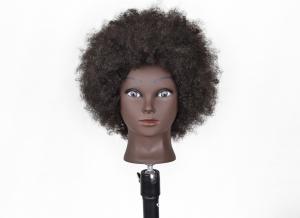 China Real Raw Hair Mannequin Head Hairdresser High Quality Real Training American African Salon Manikin Cosmetology Doll Head on sale