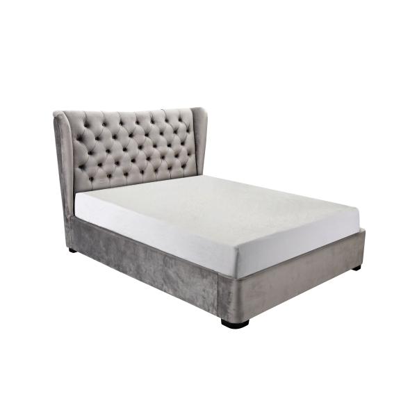 Velvet Ottoman Storage Bed Queen Size Multifunctional Practical