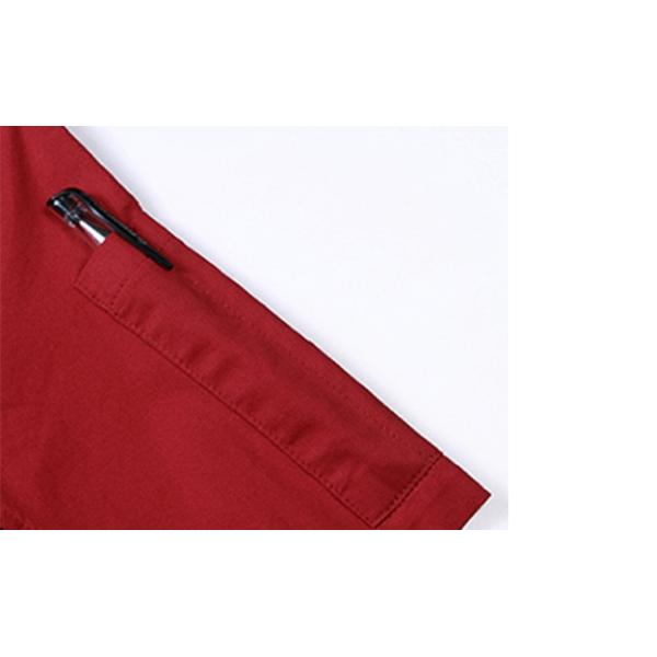 Standing Collar Industrial Work Uniforms Two Triangle Pockets Blended Twill