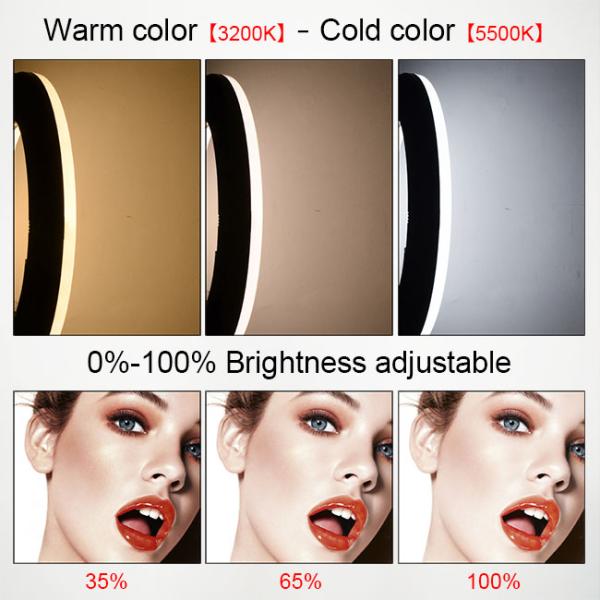 White 18-inch ring lighting with dimmable light, suitable for live broadcast, fill light and photography