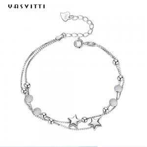 China 0.99m 0.14oz Sterling Silver Jewelry Bracelets cZ Four Leaf  Rose Gold Bracelet on sale