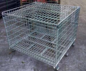 Buy cheap Galvanized Warehouse Storage Shelves Welded Steel Lockable Wire Mesh Pallet Cage product
