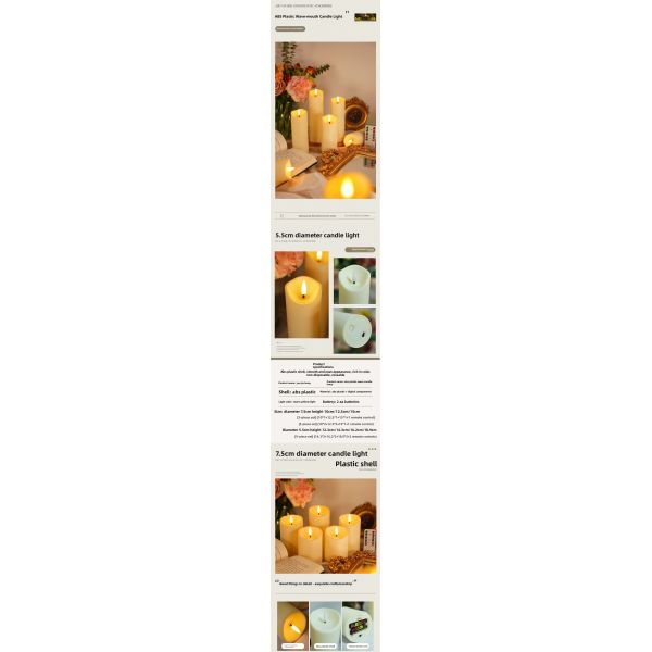 Electric LED Flameless Tealight Candles Flickering Plastic Pillar Candles Cordless For Home Decoration
