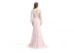 Pink Mermaid Lace European Style Evening Dresses Sexy Flattering With Back