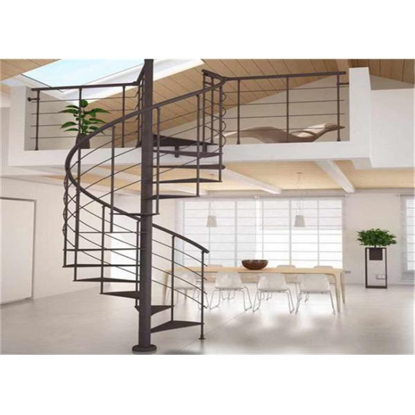 Strong Residential Spiral Staircase Wood Treads , Compact Spiral Staircase For Outdoor Deck