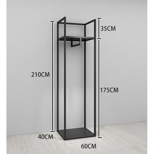 Simple Black Clothing Display Showcase Iron Art With Anti Rust Metal Material