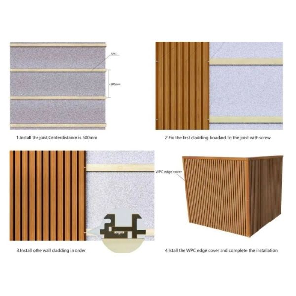 Weatherproof Modern Exterior WPC Wall Panel Interlocking WPC Outdoor Panel