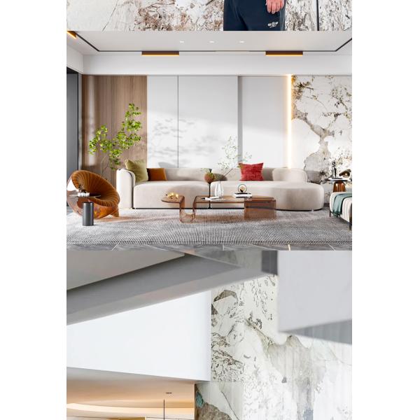 Hot Sale Marble Wood Veneer Panel High Gloss Gilt Decorative Siding Waterproof Environmental For Indoor Living Room Background Wall