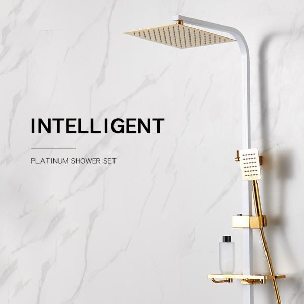 Cold Hot Water Rainfall Sanitary Ware Shower Bathroom Faucets Set