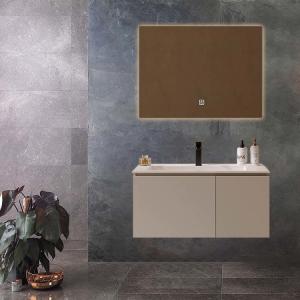 Buy cheap Integrated Basin Wood Bathroom Vanity 80cm Bathroom Vanities With Mirror product